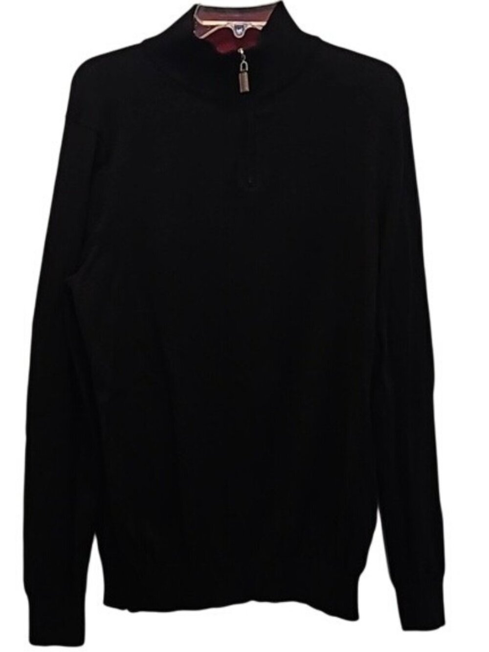 Harrison Davis 1/4 Zip Pullover Sweater Men's Large Black Preppy Business Casual